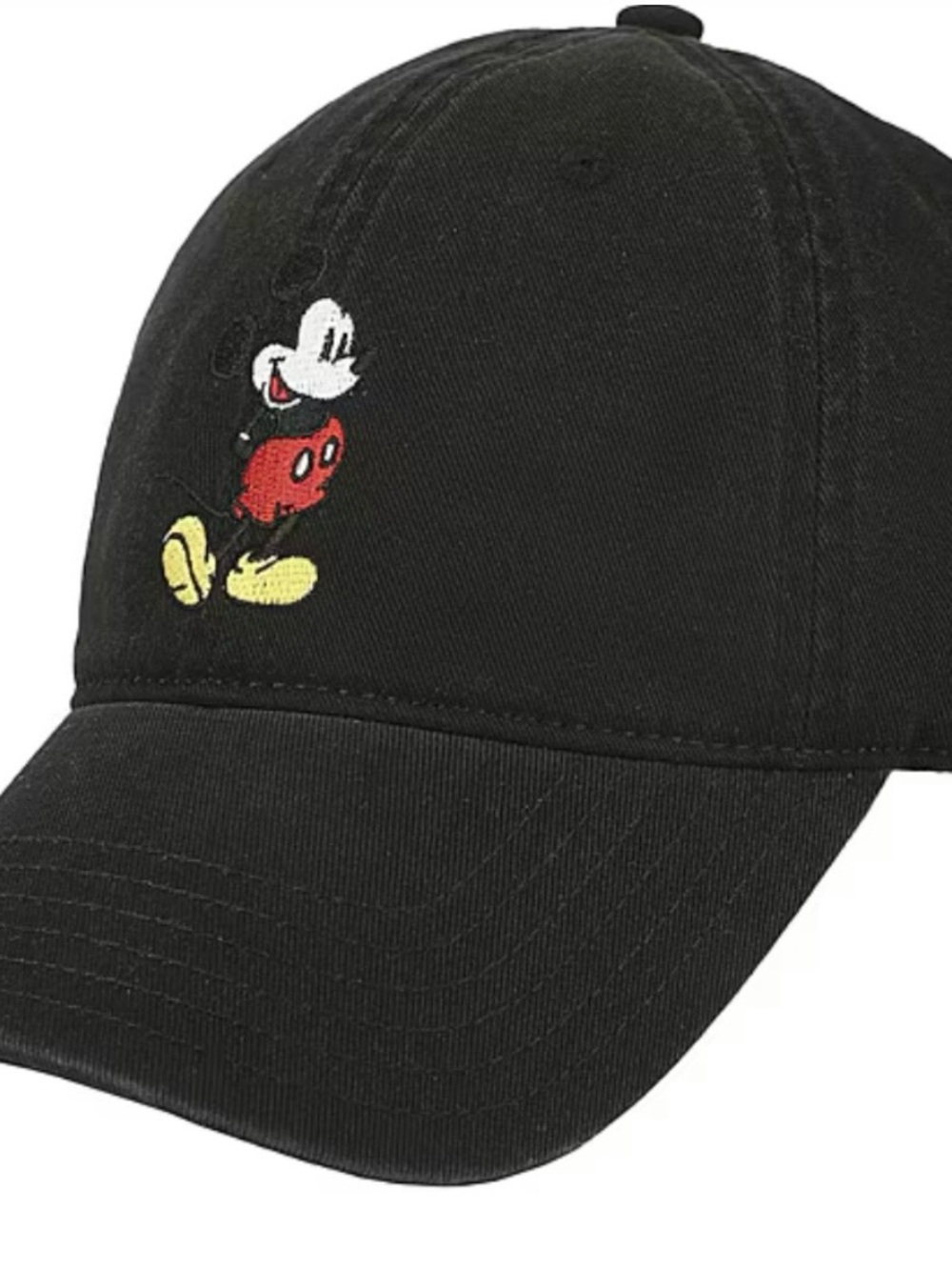 Unisex Black Mickey Mouse Embroidered Baseball Cap